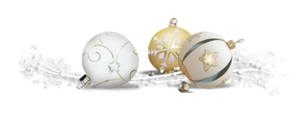 Серебристые новогодние шары на белом фоне