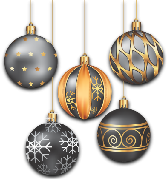 Черно золотые новогодние шары