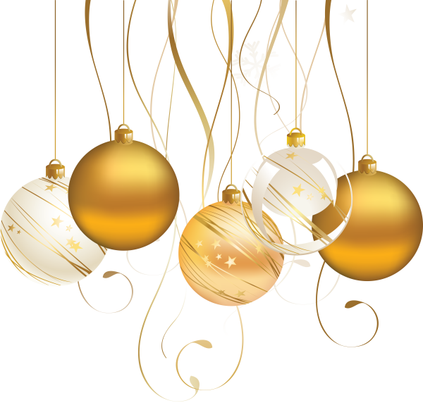 Золотистые новогодние шары