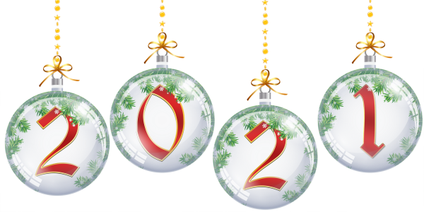 Цифры в новогодних шарах