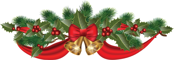 Еловая гирлянда на прозрачном фоне