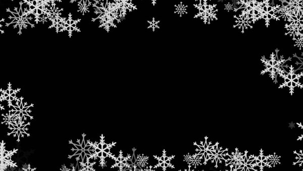 Снежинки на черном фоне