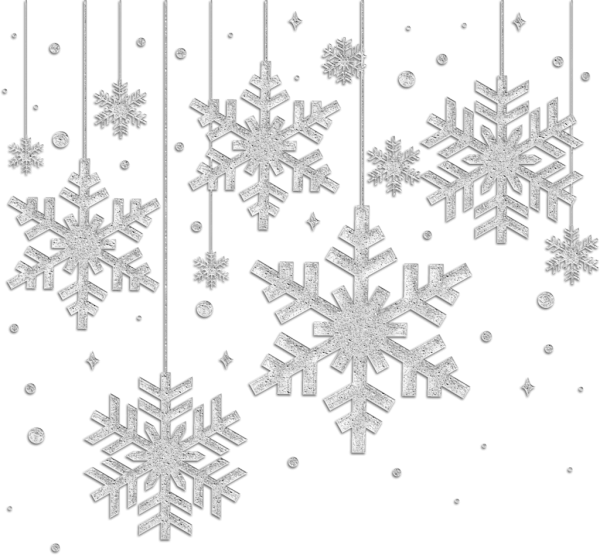 Узор из снежинок на прозрачном фоне