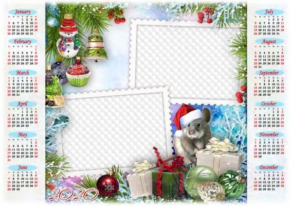 Новогодняя рамка для календаря