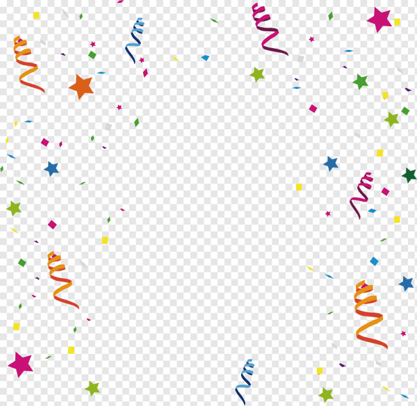 Рамка конфетти на прозрачном фоне