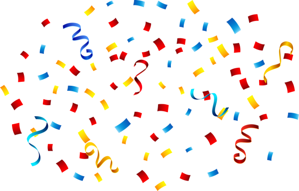 Конфетти на прозрачном фоне