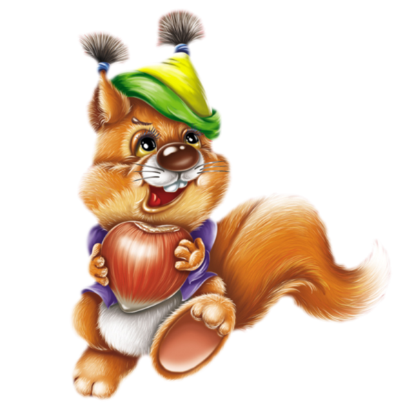 Новогодние белки мультяшные