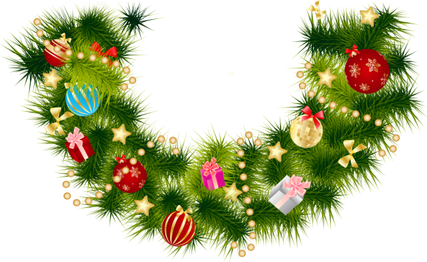 Елочная гирлянда на прозрачном фоне