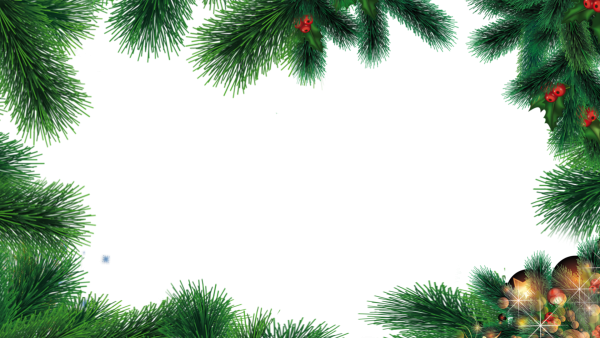 Новогодняя рамка на прозрачном фоне