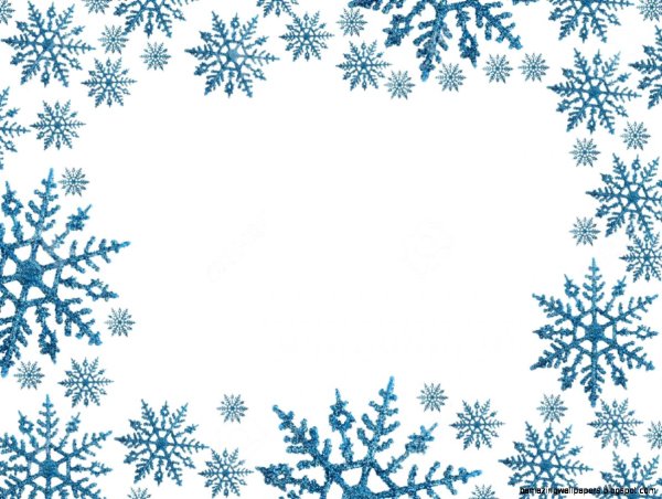 Рамка из снежинок на прозрачном фоне