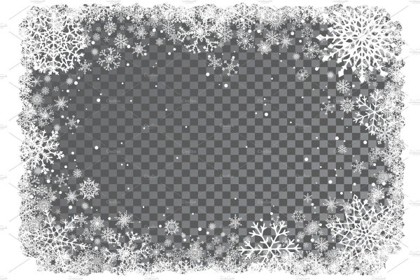 Рамка снежинки на прозрачном фоне