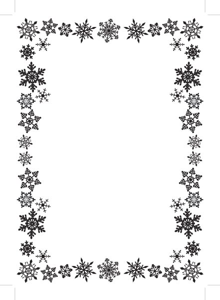Новогодняя рамка черно белая