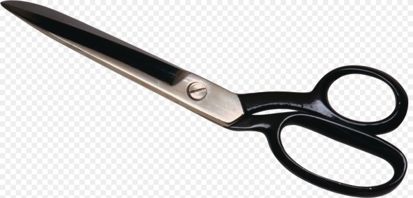 Ножницы портновские на прозрачном фоне