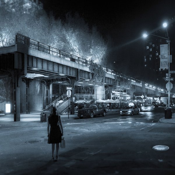 Нуарный Нью-Йорк пейзаж