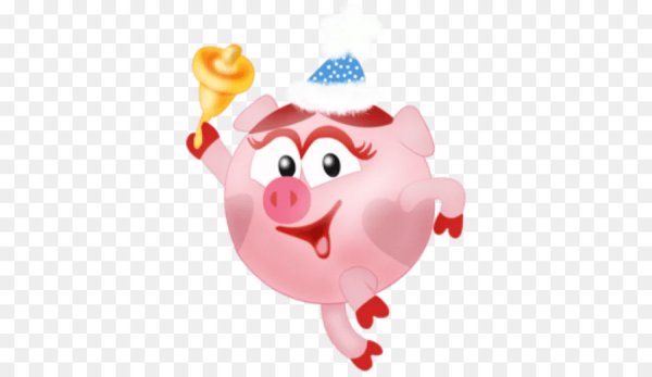 Нюша Смешарики на прозрачном фоне