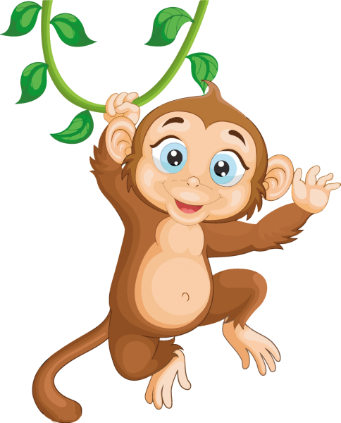 Обезьянка на ветке вектор