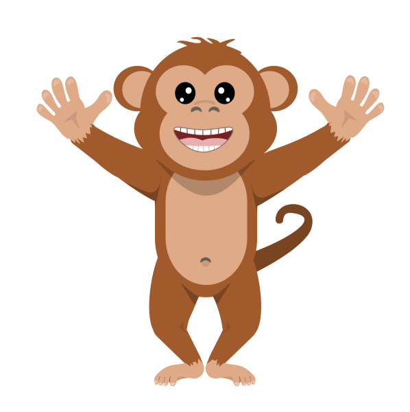 Обезьянка на прозрачном фоне