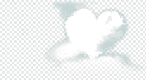 Облако в виде сердца на прозрачном фоне