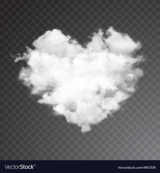 Облако в виде сердца на прозрачном фоне