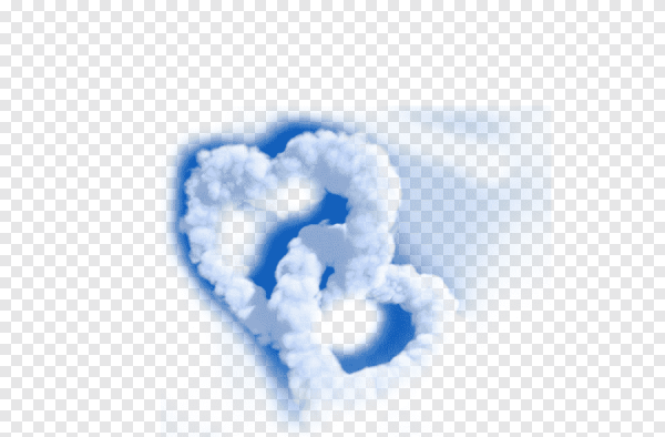 Сердце из облаков на прозрачном фоне