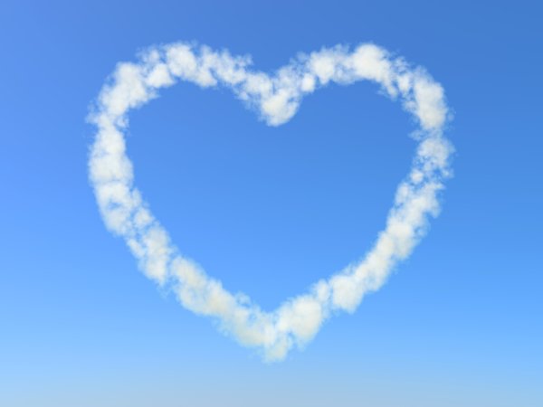 Рамка сердце из облаков