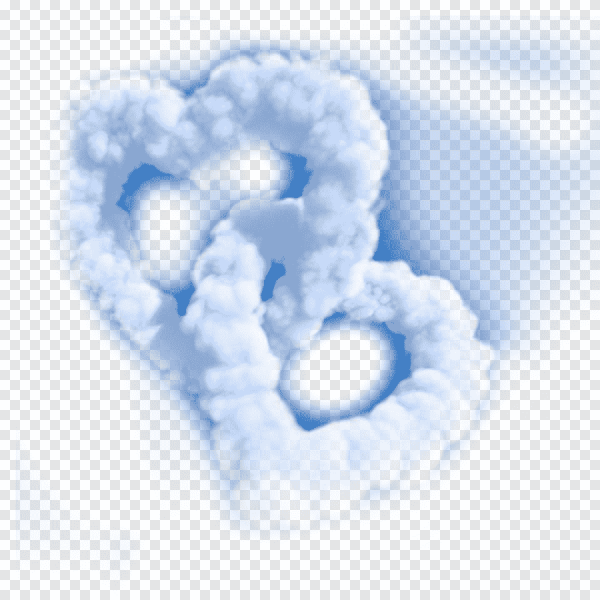 Сердце из облаков на прозрачном фоне