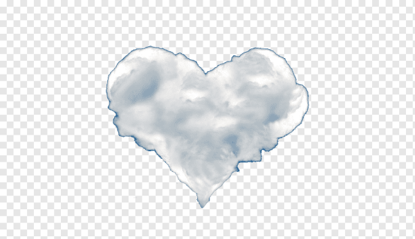 Облако в виде сердца на прозрачном фоне
