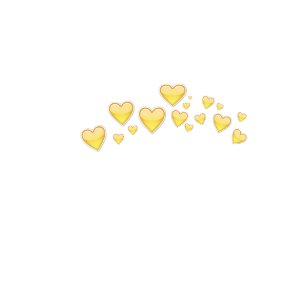 Желтые сердечки на прозрачном фоне