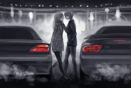 Парень в машине арт