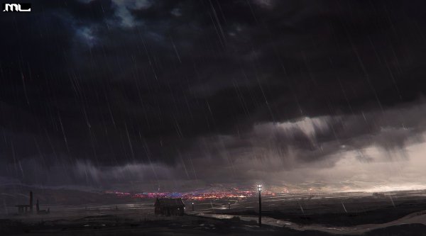 Ночное дождливое небо