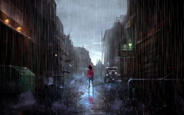 Город под дождем