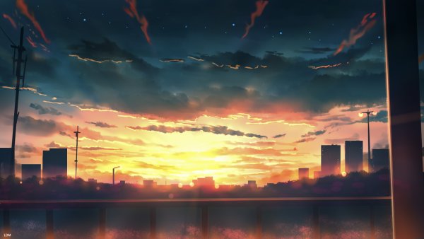 Аниме пейзаж закат