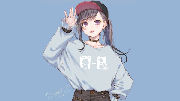 Аниме тян в толстовке