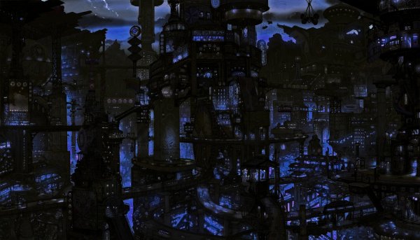 Обои темный город