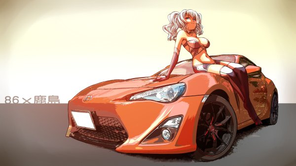 Аниме девушки и автомобили