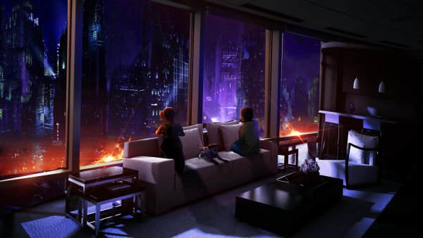 Комната неон