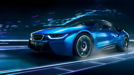 BMW i8 неоновая