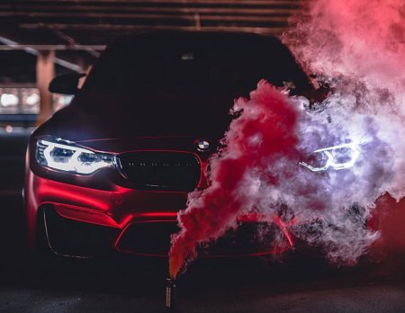 BMW m5 дым