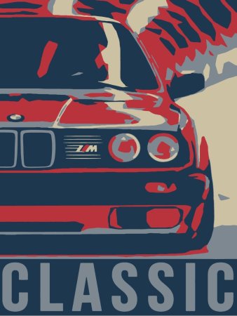 BMW e34 плакат