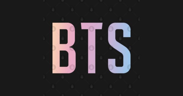 Надпись БТС на черном фоне