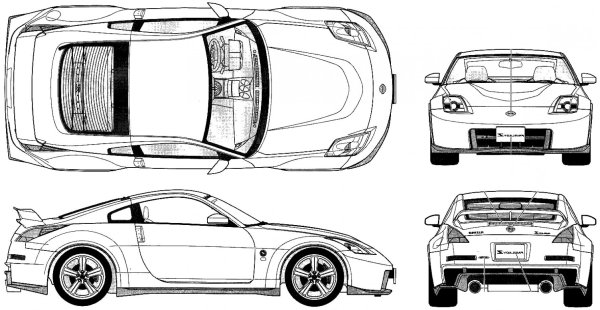 Ниссан 350z габариты