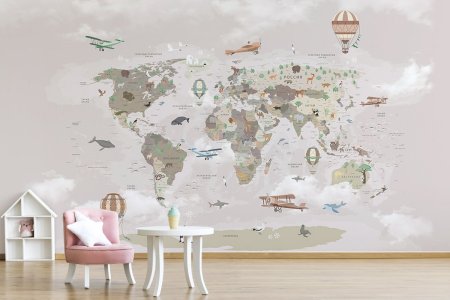 Фотообои карта в детскую