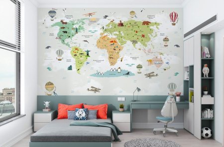 Карта мира в комнате подростка