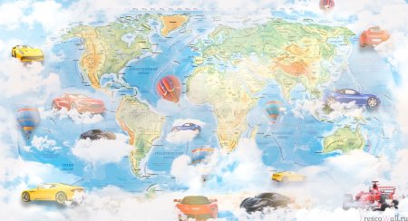 Географическая карта мира фотообои