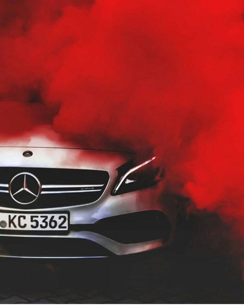 Мерс с дымом