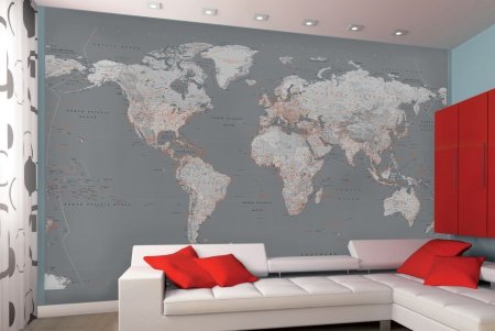 Фотообои в виде карты мира