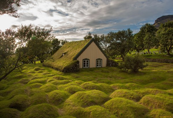 Торфяная Церковь Хофскиркья Исландия