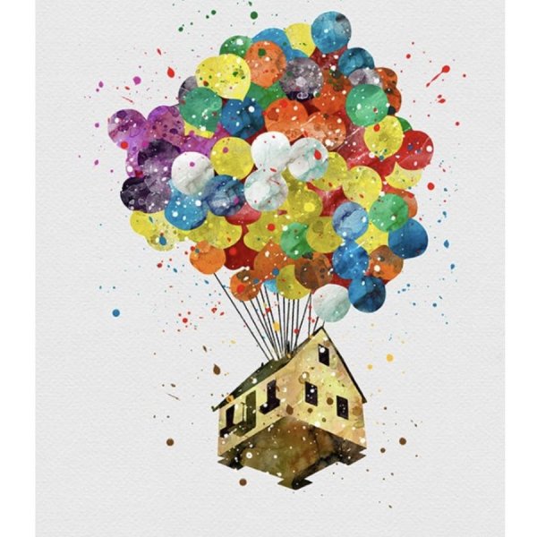 Воздушные шарики акварель