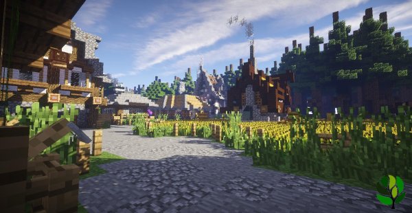 Майн деревня с шейдерами