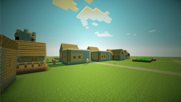 Фон для МАЙНКРАФТА деревня